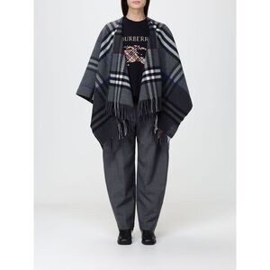 Burberry Women Burberry Asymmetric Vintage Check Cashmere And Wool Cape